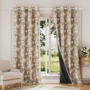 BFAM Floral Print 100% Blackout Curtain with Black Linning at Back, Pack of 1 Curtain...