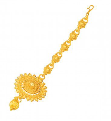 BFC Ethnic 22k Gold Plated Flower Designer Copper Mang Tikka for Woman