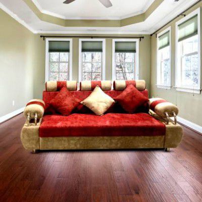BFM 3 Seater Sofa For Living, Waiting Room/ Office Fabric 3 Seater Sofa Fabric 3 Seater Sofa  (Finish Color - RED, Pre-assembled)