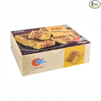 Bhagats Heera Sweets 200GM Mysore Pak Mysore Pak Mithai Box Original Delicious Mouth Melting Crispy Indian Sweet Perfect for Cravings and Parties (Pack Of 2)