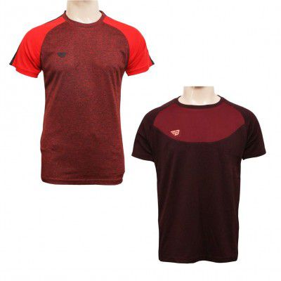 BHAJJI Combo of 2 T-Shirts Size Medium(38) Round Neck T Shirt B-022 MEHROON with Round Neck B-014 MEHROON