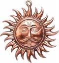 Bhakti Sringar Metal Copper Sun Face God Wall Hanging - 10 cm...