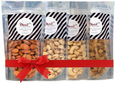 Bharat Assorted Dry Fruits Gift Pack for Diwali | Festive Dry Fruits Gift Pack | Almonds, Cashew, Salted Pista and Raisins Almonds, Cashews, Pistachios, Raisins  (4 x 100 g)