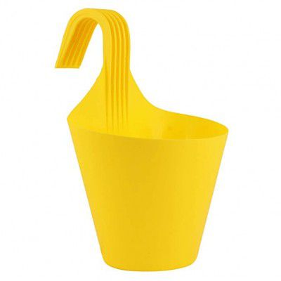 Bharat International Industry Plastic Hanging Plants Hook Pot (Hook Pot -Yellow)