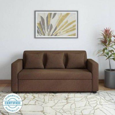 Bharat Lifestyle Lexus Fabric 3 Seater Sofa  (Finish Color - Dark Brown, DIY(Do-It-Yourself))