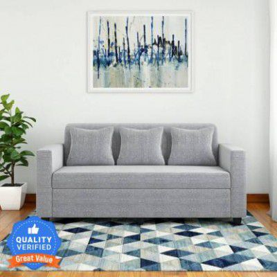 Bharat Lifestyle Lexus Fabric 3 Seater Sofa  (Finish Color - Grey, DIY(Do-It-Yourself))