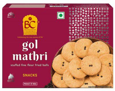 Bhikharam Chandmal - Gol Mathri - Indian Snacks - Crispy - 425Gm Pack of 1