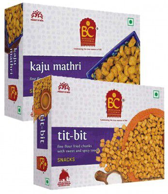 Bhikharam Chandmal Kaju Mathri 425g & Tit Bit 425gm (425g Pack of 2)