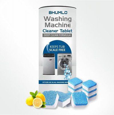 BHUMLO Washing Descaler Drum for Fully Automatic Washing Machine, 156g (12 Tablets 13g each), White and Blue