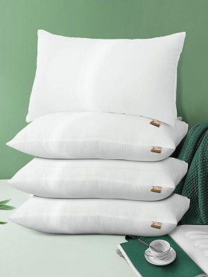 BIANCA Set Of 4 White Solid Medium-Firm Ultra-Soft Papaya-Microfiber Orthopedic Pillows