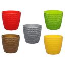 Bianco Decorative Indoor and for Outdoor Flower Pots/Planters, Table Top Decorative Pot (Pack of 5) (Multicolored Pots) (5.5 x 5 Inch)....