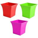 Bianco Multicolored Unbreakable Plastic Uber Pots for Indoor & Outdoor Plants (6.5x6.5x6 Inch) (Pack of 3, Multicolored)...