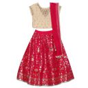 BIBA Girl Cotton Flared Dyed Lehenga Set...
