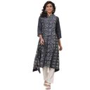 BIBA Printed Band Collar Flared Womens Kurta...