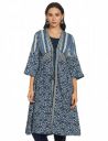BIBA Rayon & Women Cotton Floral A-Line Knee Length Coat...