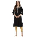 BIBA Women Embroidered Regular Fit Straight Kurta...