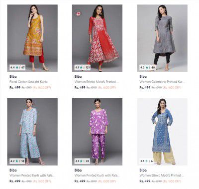 Upto 88% Off On BIBA Women’s Ethnic Wear