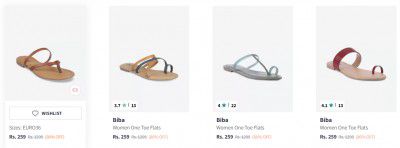 Myntra : Biba Womens Footwear Upto 85% Off | Starts at Rs 233