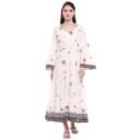 BIBA Womens V Neck Printed Maxi Dress...