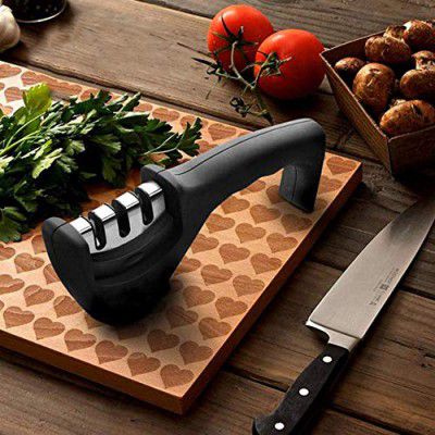 Big Buzz Knife Sharpener Manual 3 Stage Knife Sharpener Tool Advanced Knife Black.