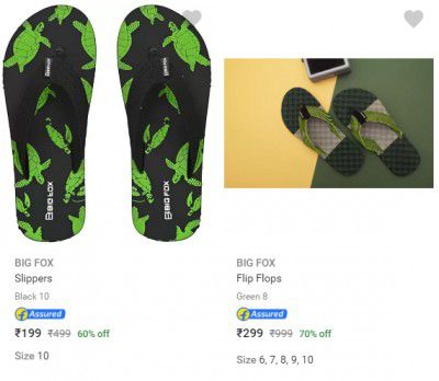 Big Fox Slippers & Flip Flops Starting @ ₹199/-