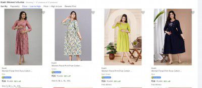 Big Loot | Kadri Womens Kurtas from ₹26