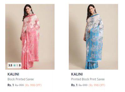 Big Loot | Kalini Saree at Rs.1