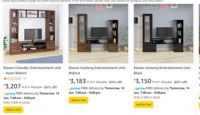 Big Loot | Klaxon TV & Entertainment Units Up to 90% off
