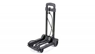 Bigapple Stainless Steel, Plastic Portable Platform Hand Trolley, Heavy Duty 2 Wheel Solid Construction 35kg Loading (Black)