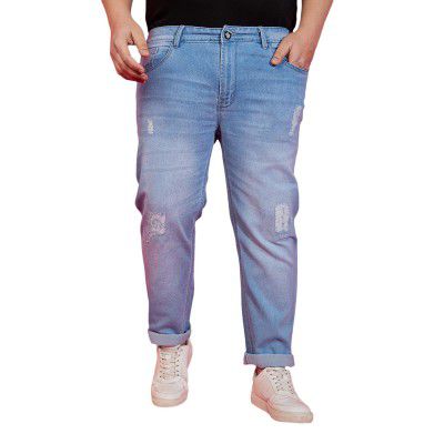 Bigbanana Plus Size Men's Regular Fit Washed Jeans