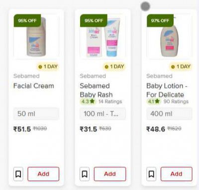 Bigbasket LOOT: Search: Sebamed [ UP TO 95% OFF ]