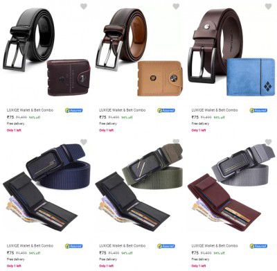 Biggest Loot: Wallet & Belt Combo @ ₹75