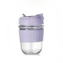 BIGJANE Glass Mug with Straw and Lid, 350ml, Leakproof Travel Tumbler...