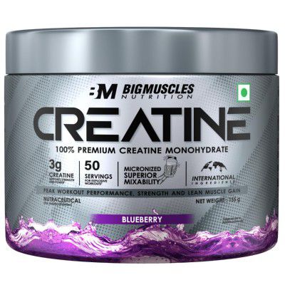 Bigmuscles Nutrition Creatine [155g, 50 Servings]| Blueberry