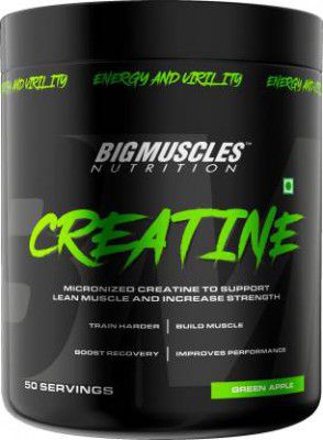 BIGMUSCLES NUTRITION Creatine Monohydrate [50 Servings] | Supports Lean Muscle Building & Recovery Creatine  (150 g, Green Apple)