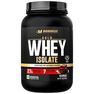 Bigmuscles Nutrition Gold Whey Isolate (1kg, Rich Chocolate)