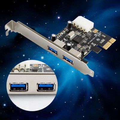 BigPlayer PCI Express Card with 2 Ports USB 3.0 PCI-EX Card- Black