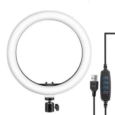 BigPlayer Ring Light 10 Inches Big LED Ring Light for Photo and Video & 3 Coloring Brightness Level Compatible All Mobiles & Camera