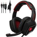 BigPlayer SADES Spirit Wolf 3.5mm Wired Stereo Gaming Headset Headband Headphones (Black Red), 1...