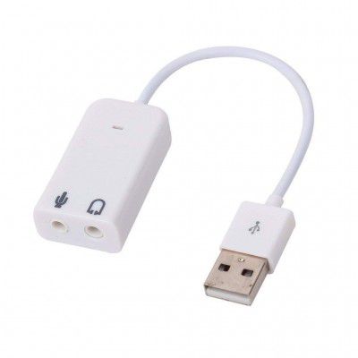 BigPlayer TB-026 USB Sound Adapter External Audio Interface with Mic and Headphone Port for Laptop PC Desktop White