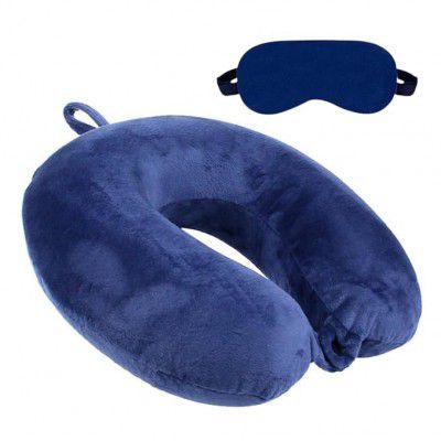 BigPlayer Travel Neck Pillow & Eye Mask Set - Memory Foam Support for Flights, Cars & Trains - Comfortable Neck Pain Relief flight pillow for neck