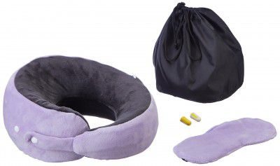BigPlayer Travel Neck Pillow with Eye Mask - Includes Eye Mask, Carry Bag