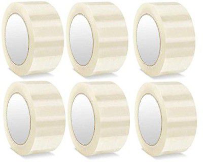 BigVision Transparent Cello Tape for Packing 3 Inch 48 mm X 50 meter, Pack of 6 Self Adhesive