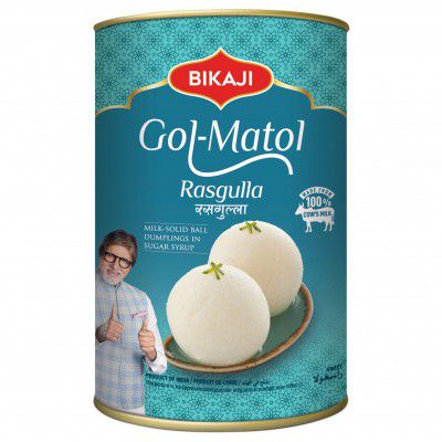 Bikaji Gol Matol Rasgulla - Soft, Fluffy & Juicy Bengali Rasgullas | 1.25 kg Pack