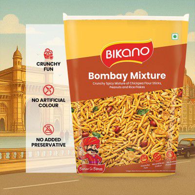 Bikano Bombay Mixture | Spicy & Tangy Indian Namkeen Snack - 800g