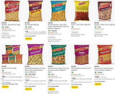Bikano namkeens and Sweets Upto 65% Off