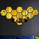 Bikri Kendra - Hexagon 13 Golden mirror stickers for wall, hexagon mirror wall stickers, acrylic mirror wall decor sticker, hexagonal mirror wall sticker, wall mirror stickers, wall stickers for hall ...