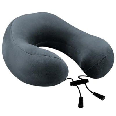 Billebon Super Soft Fiber Filled Neck Pillow for Travel Combo with Premium Eye Mask Neck Rest Pillow with 5 Years Warranty (Grey)