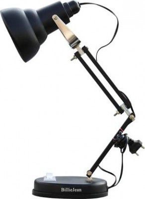BillieJean Matte Black Reading & Studying Table Lamp  (46 cm, Matte Black)