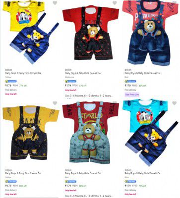 Billion Kids Apparel Combos Starts ₹179